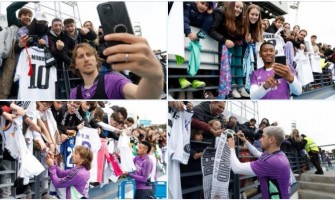 Modrić mladim navijačima daruje dresove