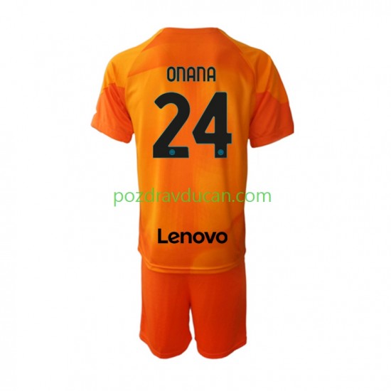 Nogometni Dresovi Inter Milan Andre Onana 24 Vratar Dječji Četvrti dres 2022-2023 Kratkih Rukava
