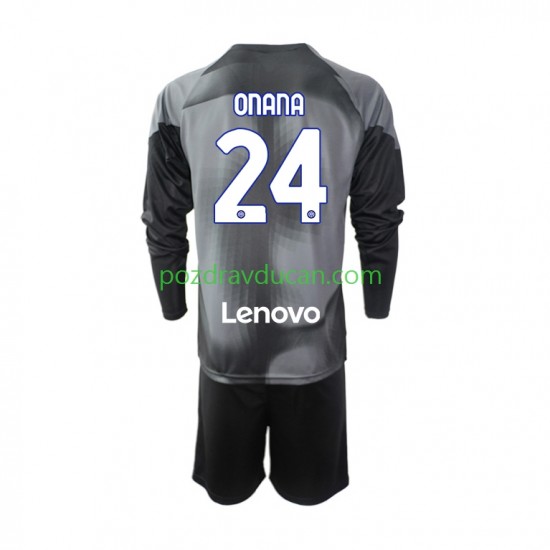 Nogometni Dresovi Inter Milan Andre Onana 24 Vratar Dječji Domaći dres 2022-2023 Dugi Rukav