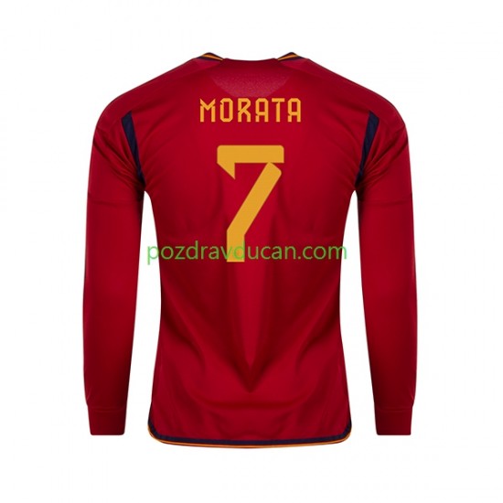 Nogometni Dresovi Španjolska MORATA 7 Muški Domaći dres World Cup 2022 Dugi Rukav