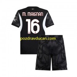 Nogometni Dresovi AC Milan Mike Maignan 16 Vratar Dječji Domaći dres 2024-2025 Kratkih Rukava