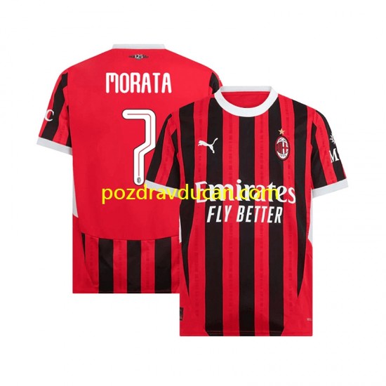 Nogometni Dresovi AC Milan UCL Font MORATA 7 Muški Domaći dres 2024-2025 Kratkih Rukava