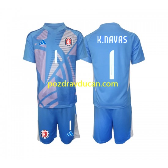 Nogometni Dresovi Kostarika Keylor Navas 1 Vratar Dječji Domaći dres 2024 Kratkih Rukava