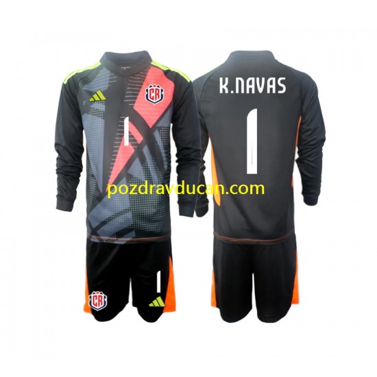 Nogometni Dresovi Kostarika Keylor Navas 1 Vratar Dječji Treći dres 2024 Dugi Rukav
