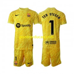 Nogometni Dresovi FC Barcelona Ter Stegen 1 Vratar Dječji Gostujući dres 2024-2025 Kratkih Rukava