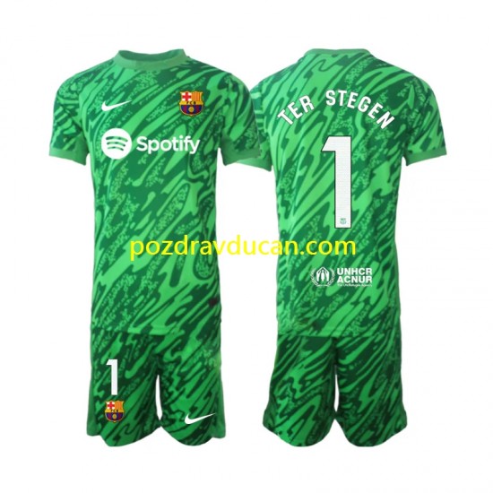 Nogometni Dresovi FC Barcelona Ter Stegen 1 Vratar Dječji Domaći dres 2024-2025 Kratkih Rukava