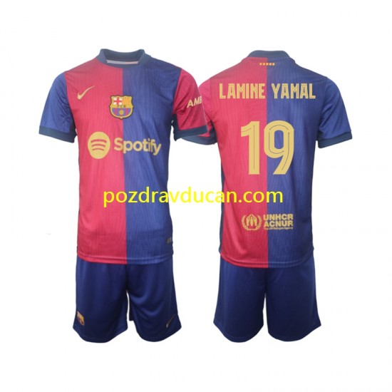 Nogometni Dresovi FC Barcelona UCL Font Lamine Yamal 19 Dječji Domaći dres 2024-2025 Kratkih Rukava