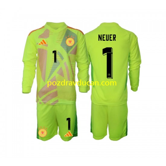 Nogometni Dresovi Njemačka Manuel Neuer 1 Vratar Dječji Gostujući dres Euro 2024 Dugi Rukav