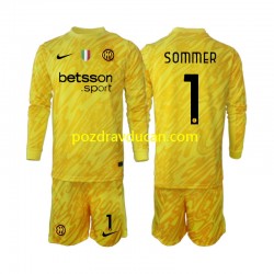 Nogometni Dresovi Inter Milan Yann Sommer 1 Vratar Dječji Gostujući dres 2024-2025 Dugi Rukav