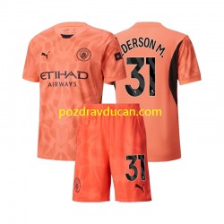 Nogometni Dresovi Manchester City Ederson M 31 Vratar Dječji Gostujući dres 2024-2025 Kratkih Rukava