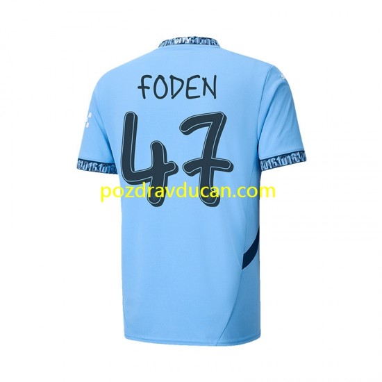 Nogometni Dresovi Manchester City UCL Font FODEN 47 Muški Domaći dres 2024-2025 Kratkih Rukava