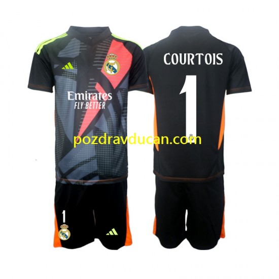 Nogometni Dresovi Real Madrid Thibaut Courtois 1 Vratar Dječji Gostujući dres 2024-2025 Kratkih Rukava
