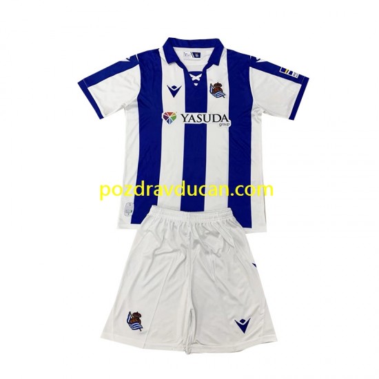 Nogometni Dresovi Real Sociedad Dječji Domaći dres 2024-2025 Kratkih Rukava