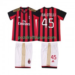 Nogometni Dresovi AC Milan BALOTELL 45 2013 2014 Retro Dječji Domaći dres Kratkih Rukava