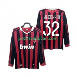 Nogometni Dresovi AC Milan BECKHAM 32 2009 Retro Muški Domaći dres 2010 Dugi Rukav