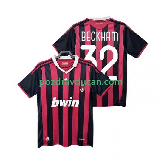 Nogometni Dresovi AC Milan BECKHAM 32 2009 Retro Muški Domaći dres 2010 Kratkih Rukava