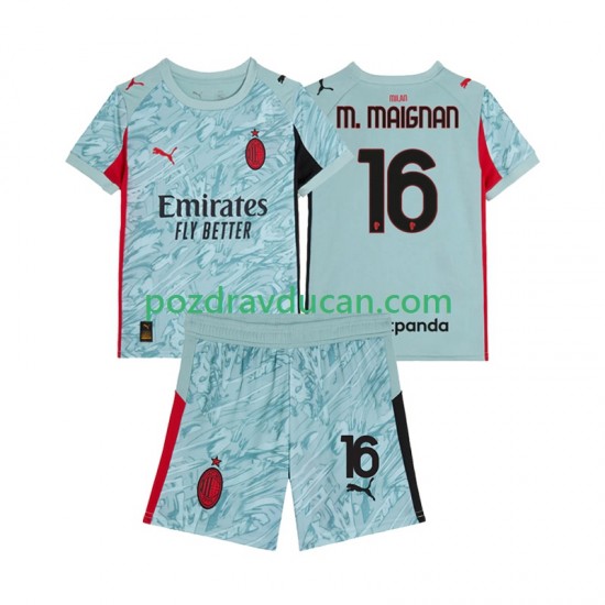 Nogometni Dresovi AC Milan Mike Maignan 16 Vratar Dječji Domaći dres 2025-2026 Kratkih Rukava