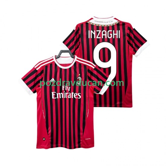 Nogometni Dresovi AC Milan INZAGHI 9 2012 Retro Muški Domaći dres 2011 Kratkih Rukava