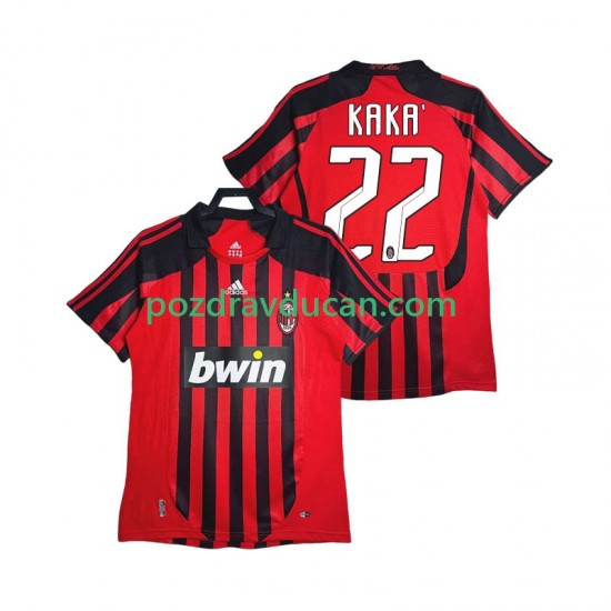 Nogometni Dresovi AC Milan KAKA 22 2007 Retro Muški Domaći dres 2008 Kratkih Rukava