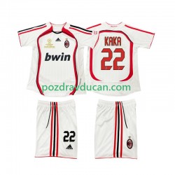 Nogometni Dresovi AC Milan KAKA 22 2007 Retro Dječji Gostujući dres 2006 Kratkih Rukava