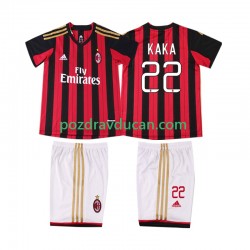 Nogometni Dresovi AC Milan KAKA 22 2013 2014 Retro Dječji Domaći dres Kratkih Rukava