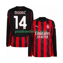 Nogometni Dresovi AC Milan Modrić Luca 14 Muški Domaći dres 2025-2026 Dugi Rukav