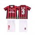 Nogometni Dresovi AC Milan MALDINI 3 1996 1997 Retro Dječji Domaći dres Kratkih Rukava