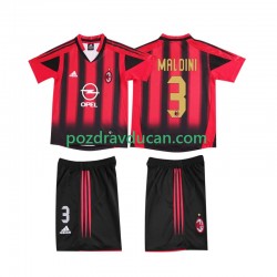 Nogometni Dresovi AC Milan MALDINI 3 2005 Retro Dječji Domaći dres 2004 Kratkih Rukava