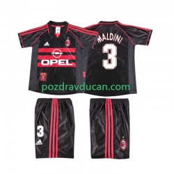 Nogometni Dresovi AC Milan MALDINI 3 Retro Dječji Treći dres 1998 1999 Kratkih Rukava