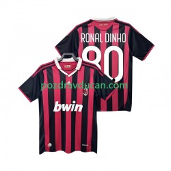 Nogometni Dresovi AC Milan RONALDINHO 80 2009 Retro Muški Domaći dres 2010 Kratkih Rukava