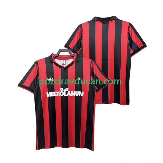 Nogometni Dresovi AC Milan 1990 1991 Retro Muški Domaći dres Kratkih Rukava