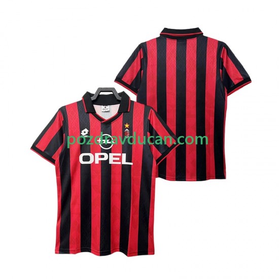 Nogometni Dresovi AC Milan 1995 1996 Retro Muški Domaći dres Kratkih Rukava
