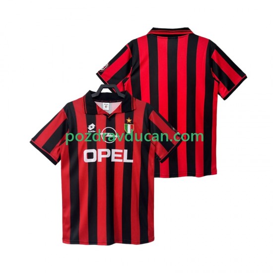 Nogometni Dresovi AC Milan 1996 1997 Retro Muški Domaći dres Kratkih Rukava