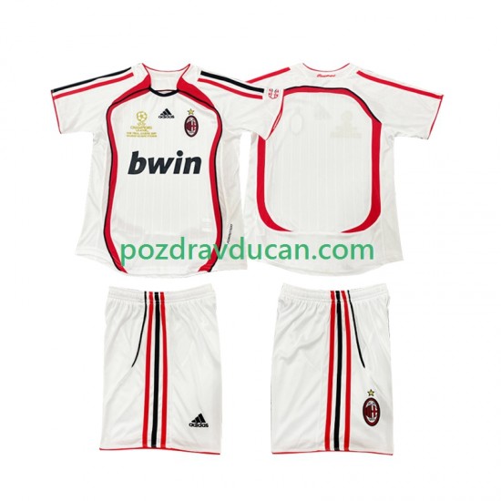 Nogometni Dresovi AC Milan 2007 Retro Dječji Gostujući dres 2006 Kratkih Rukava