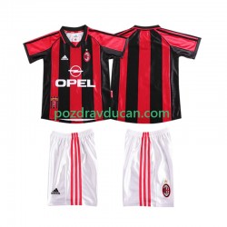 Nogometni Dresovi AC Milan Retro Dječji Domaći dres 1998 1999 Kratkih Rukava