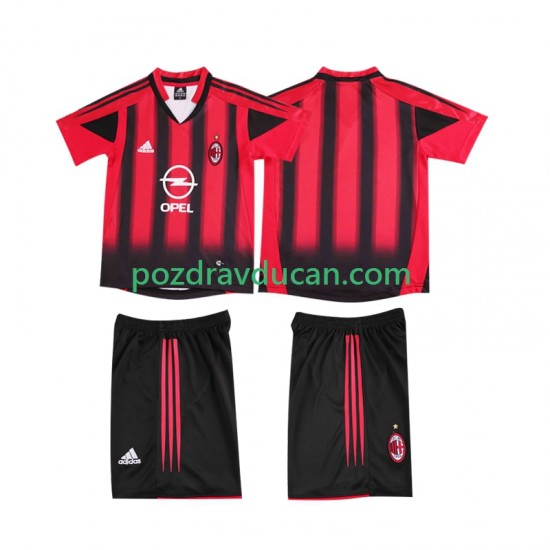 Nogometni Dresovi AC Milan 2005 Retro Dječji Domaći dres 2004 Kratkih Rukava