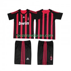 Nogometni Dresovi AC Milan 2009 Retro Dječji Domaći dres 2008 Kratkih Rukava