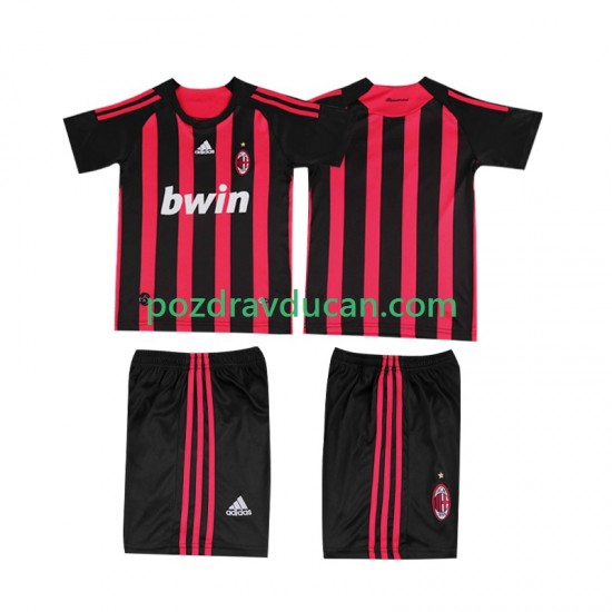 Nogometni Dresovi AC Milan 2009 Retro Dječji Domaći dres 2008 Kratkih Rukava