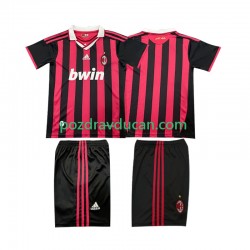 Nogometni Dresovi AC Milan 2009 Retro Dječji Domaći dres 2010 Kratkih Rukava