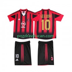 Nogometni Dresovi AC Milan SEEDORF 10 2005 Retro Dječji Domaći dres 2004 Kratkih Rukava