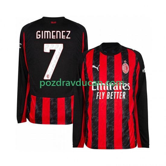 Nogometni Dresovi AC Milan Santiago Gimenez 7 Muški Domaći dres 2025-2026 Dugi Rukav