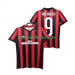 Nogometni Dresovi AC Milan VAN BASTEN 9 1990 1991 Retro Muški Domaći dres Kratkih Rukava