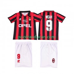 Nogometni Dresovi AC Milan WEAH 9 1996 1997 Retro Dječji Domaći dres Kratkih Rukava