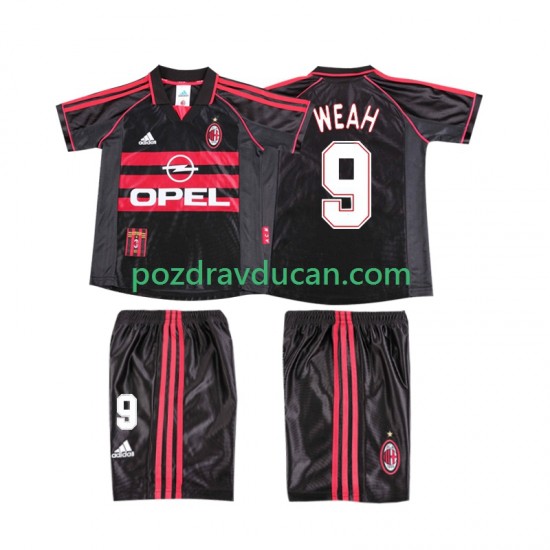 Nogometni Dresovi AC Milan WEAH 9 Retro Dječji Treći dres 1998 1999 Kratkih Rukava