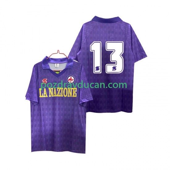Nogometni Dresovi ACF Fiorentina 13 1989 1990 Retro Muški Domaći dres Kratkih Rukava