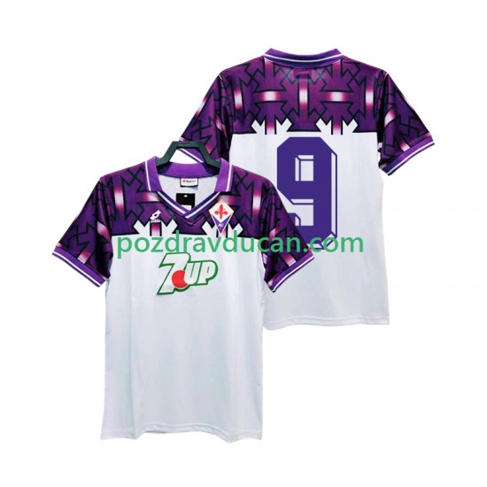 Nogometni Dresovi ACF Fiorentina 9 1992 1993 Retro Muški Gostujući dres Kratkih Rukava