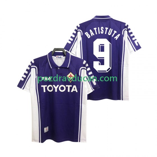 Nogometni Dresovi ACF Fiorentina BASTUTA 9 2000 Retro Muški Domaći dres 1999 Kratkih Rukava