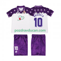 Nogometni Dresovi ACF Fiorentina RUI COSTA 10 1992 1993 Retro Dječji Gostujući dres Kratkih Rukava