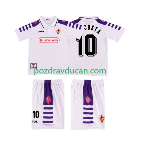 Nogometni Dresovi ACF Fiorentina RUI COSTA 10 Retro Dječji Gostujući dres 1998 1999 Kratkih Rukava