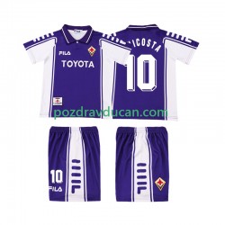 Nogometni Dresovi ACF Fiorentina RUI COSTA 10 2000 Retro Dječji Domaći dres 1999 Kratkih Rukava
